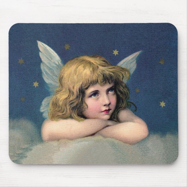Angel Resting on a Cloud Mousepad (Front)