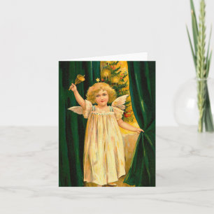 Angel ringing the bell for Christmas time Card