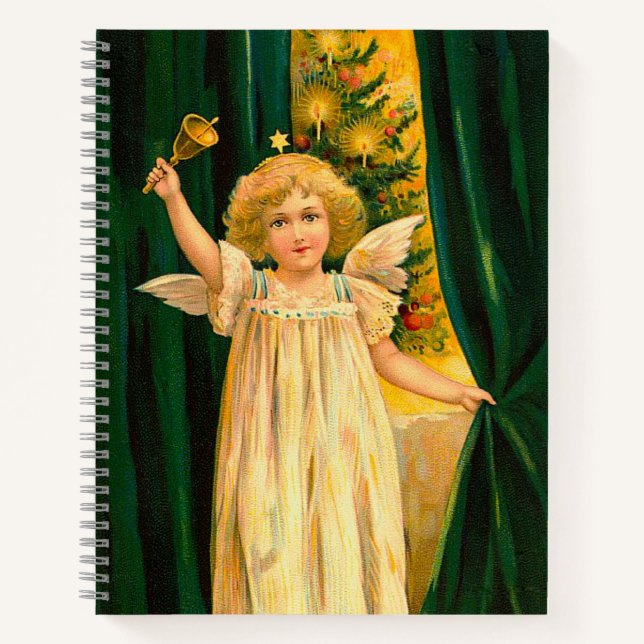 Angel ringing the bell for Christmas time Notebook (Front)