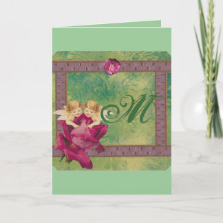 Angel Rose Monogram Note Card
