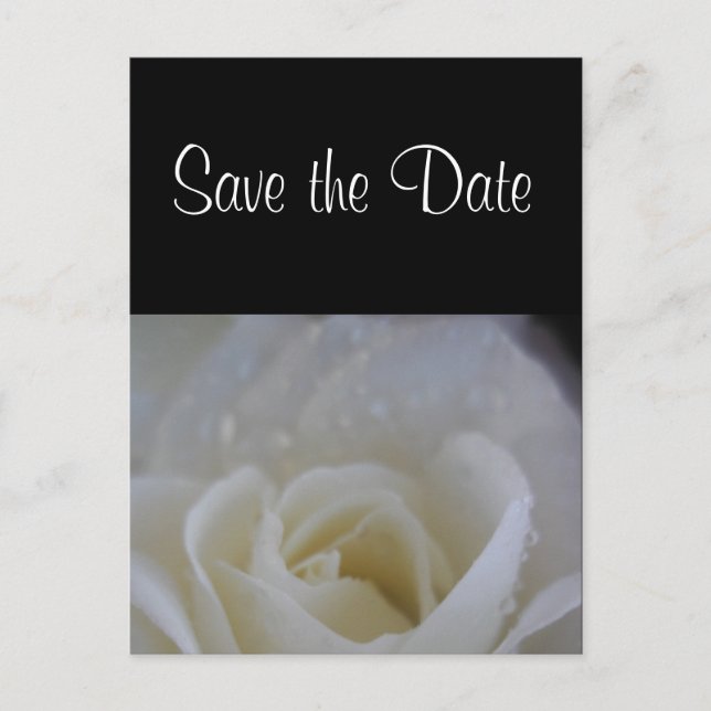 Angel rose save the date wedding announcement (Front)