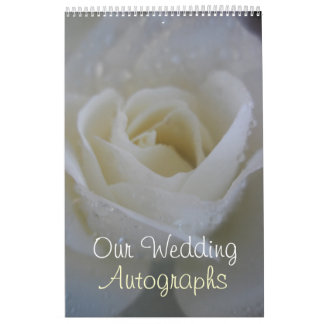 Angel Rose Wedding Autograph / Guest Book Calendar