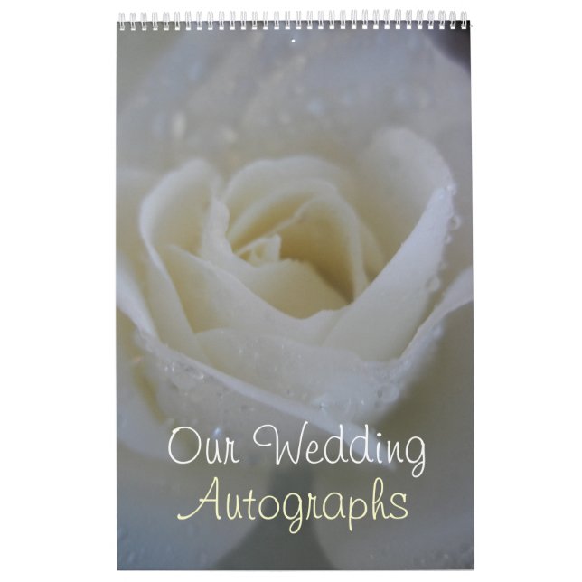 Angel Rose Wedding Autograph / Guest Book Calendar (Cover)