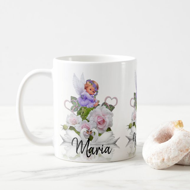 Angel Roses Mug (With Donut)