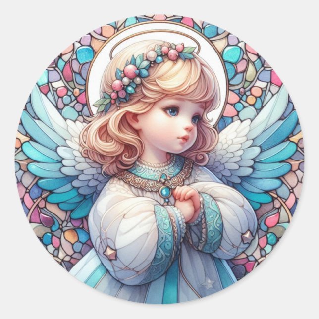 Angel Round Stickers (Front)