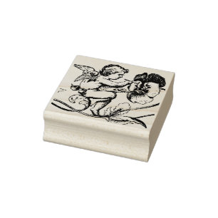 ANGEL RUBBER WOODBLOCK STAMP
