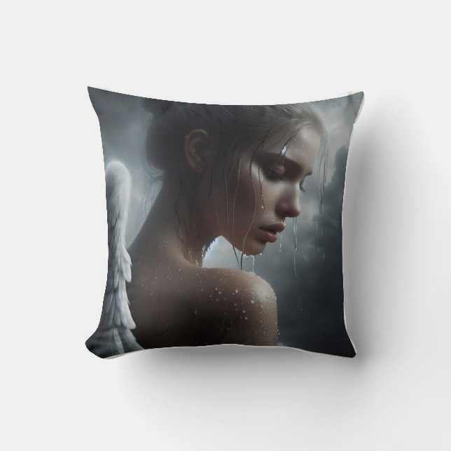 angel sadness throw pillow (Front)