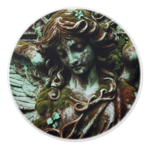 Angel Sculpture Covered in Patina Ceramic Knob