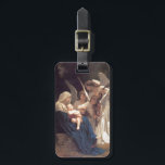 Angel Serenade Luggage Tag<br><div class="desc">Vintage 19th century art depicting three angels playing music for baby Jesus and Mary.  Fine art by William Adolphe-Bouguereau.</div>
