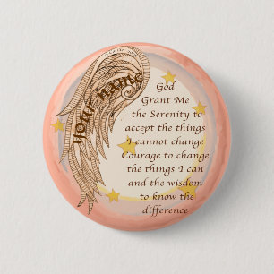 Angel Serenity Prayer  2 Inch Round Button