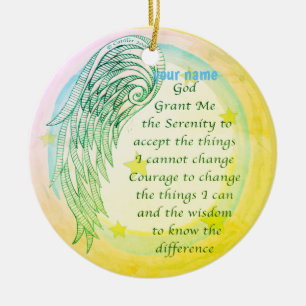 Angel Serenity Prayer Ceramic Ornament