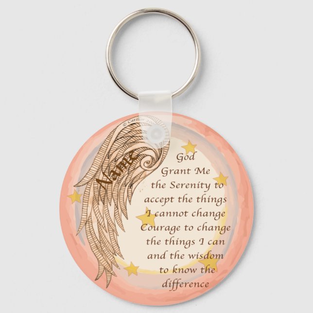 Angel Serenity Prayer key chain (Front)