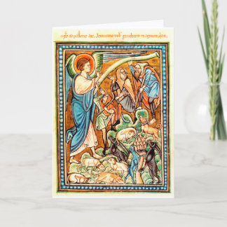 Angel & Shepherds Christmas Card Blank Card