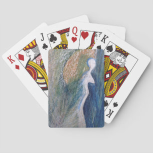 Angel Silhouette Abstract Art Playing Cards