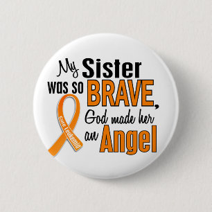 Angel Sister Leukaemia 2 Inch Round Button