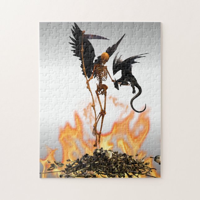 Angel Skeleton Goth Dragon Jigsaw Puzzle (Vertical)