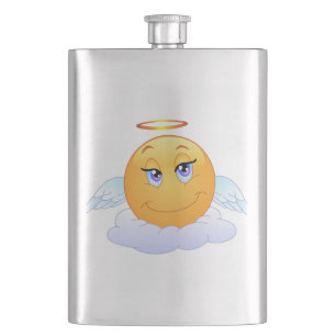 Angel smiley hip flask