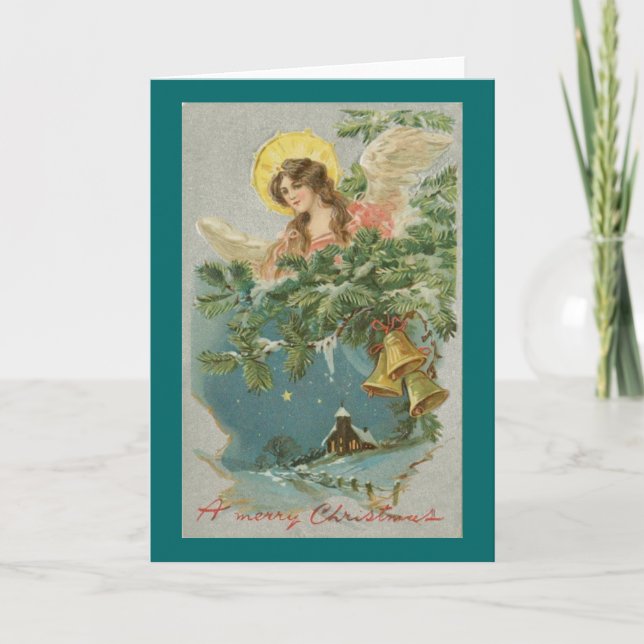 Angel Snow Scene Christmas Card (Front)
