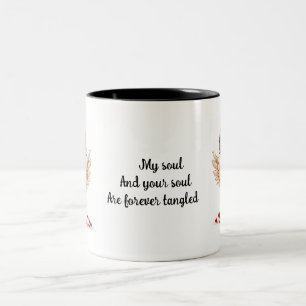 👼 Angel Soulmate Quote Loving Morning Gift 💖 Two-Tone Coffee Mug