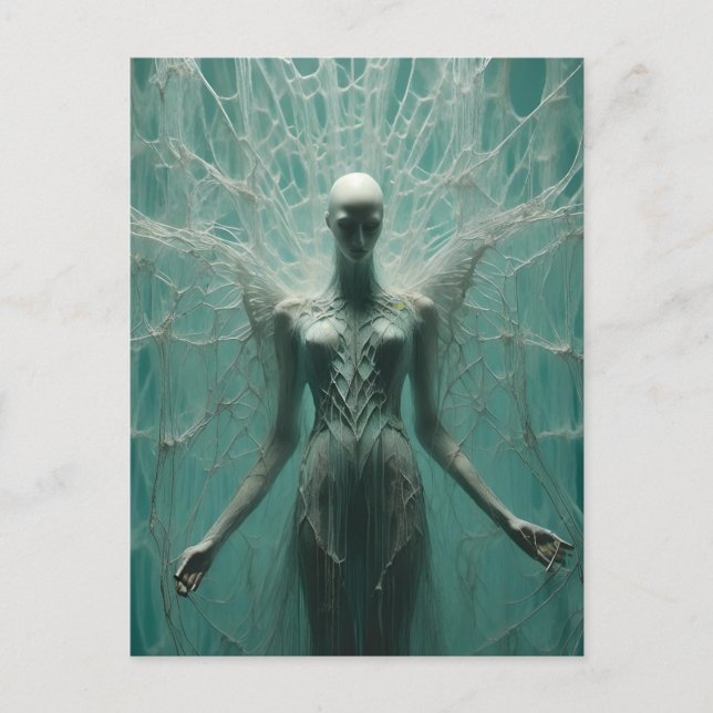 Angel Spider Web Horror Postcard (Front)
