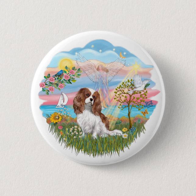 Angel Star - Blenheim Cavalier 2 Inch Round Button (Front)