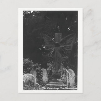 Angel Statue Old Cemetery Postcard Text