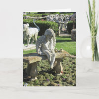 Angel Statue on Bench Inspirational Quote Card