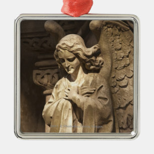 Angel Statue with Crossed Hands, Buenos Aires Metal Ornament