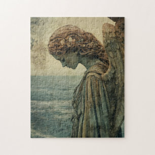 Angel Statue with Patina Jigsaw Puzzle