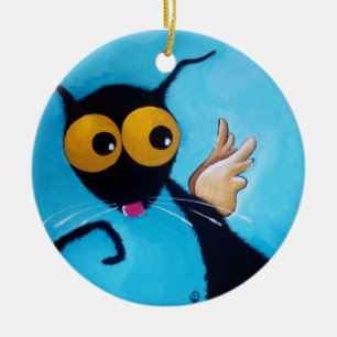 Angel Stressie Cat Ceramic Ornament