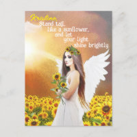 Angel Sunflower Stand Tall Quote Custom Name Art