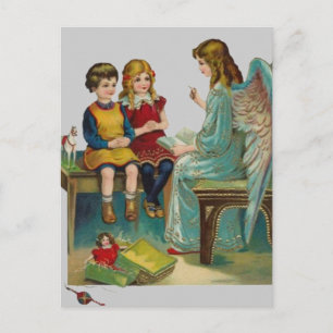 Angel Teaching Cute Children Postcard