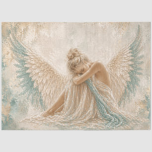 Angel Teal Pearl Tissue Paper