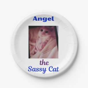 Angel the Sassy Cat Paper Plates