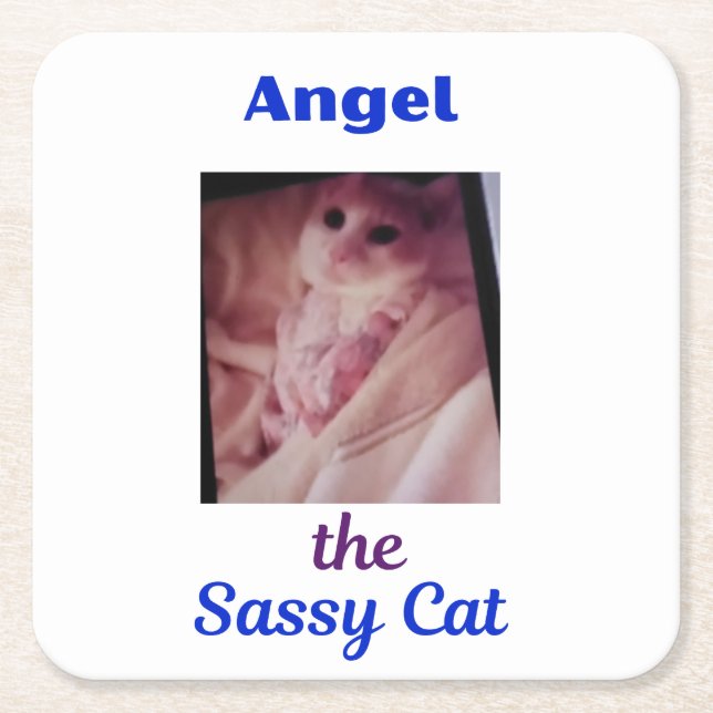 Angel the Sassy Cat Paw Cat Coasters (Front)