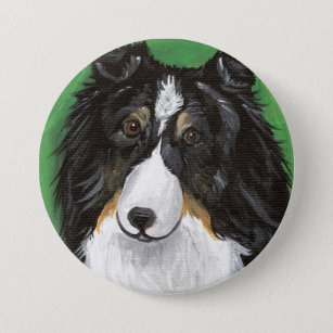 Angel Tri Colour Sheltie by Amy Bolin 3 Inch Round Button