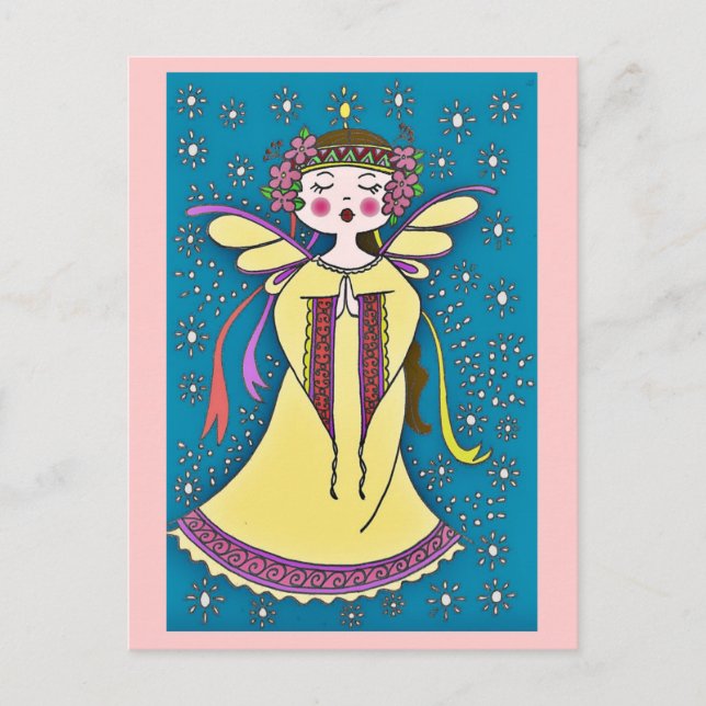 Angel Ukrainian Folk Art Postcard (Front)