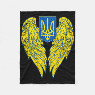 Angel Ukrainian Women's Flag Ukraine Wings Girl Fr Fleece Blanket