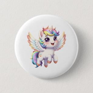 Angel unicorn is so cute 2 inch round button