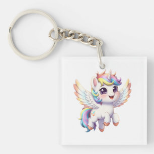 Angel unicorn is so cute keychain