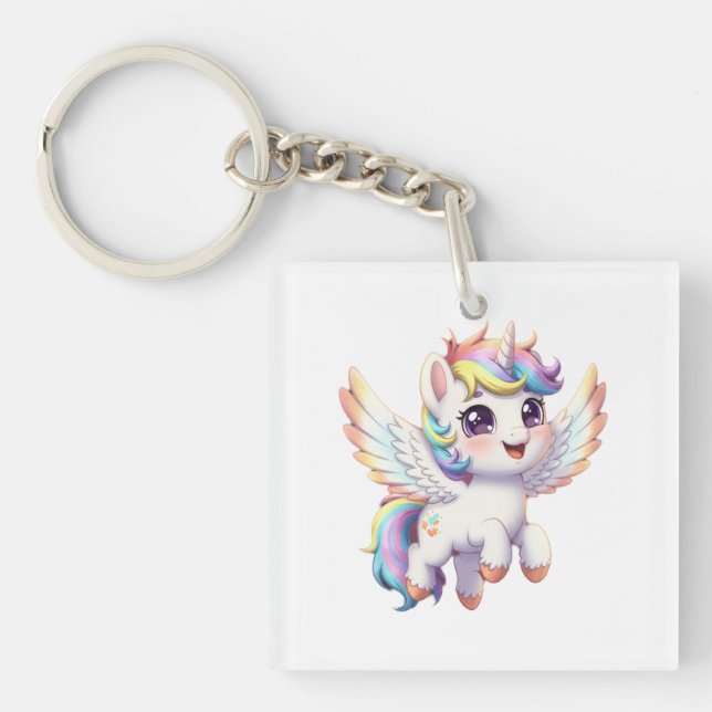 Angel unicorn is so cute keychain (Front)