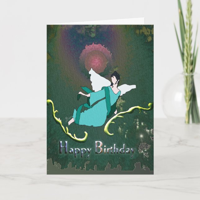 Angel universe stardust Happy Birthday card (Front)