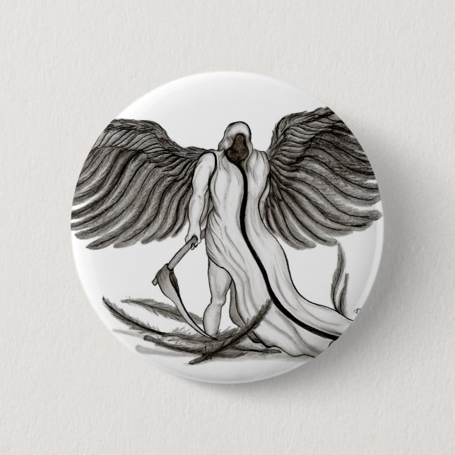 Angel Uriel 2 Inch Round Button (Front)