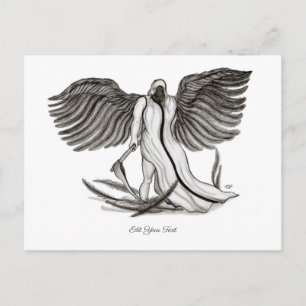 Angel Uriel , Black and white design Postcard