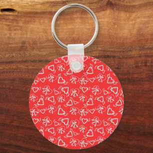 Angel Valentine's Hearts Pattern Keychain