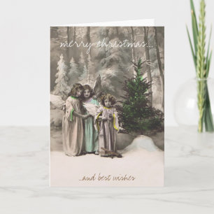Angel vintage christmas greeting card