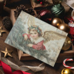 Angel Vintage Decoupage Christmas  Postcard<br><div class="desc">This design was created through digital art. It may be personalized by clicking the customize button and changing the photo, colour, adding a name, initials or your favourite words. Contact me at colorflowcreations@gmail.com if you with to have this design on another product. See more of my creations or follow me...</div>