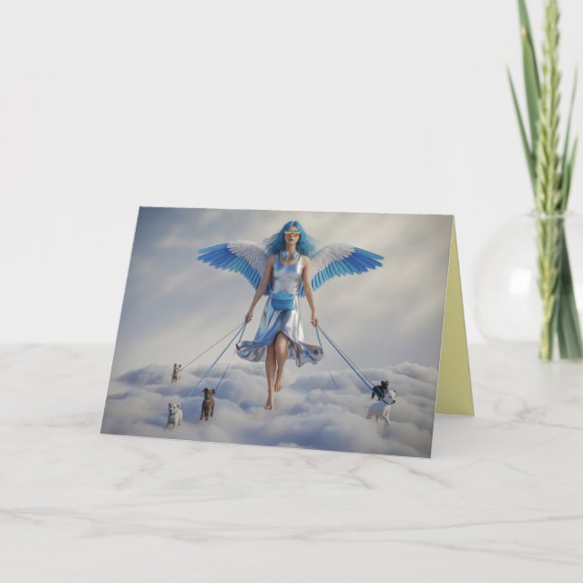 Angel Walkin' the Dog Card (Front)