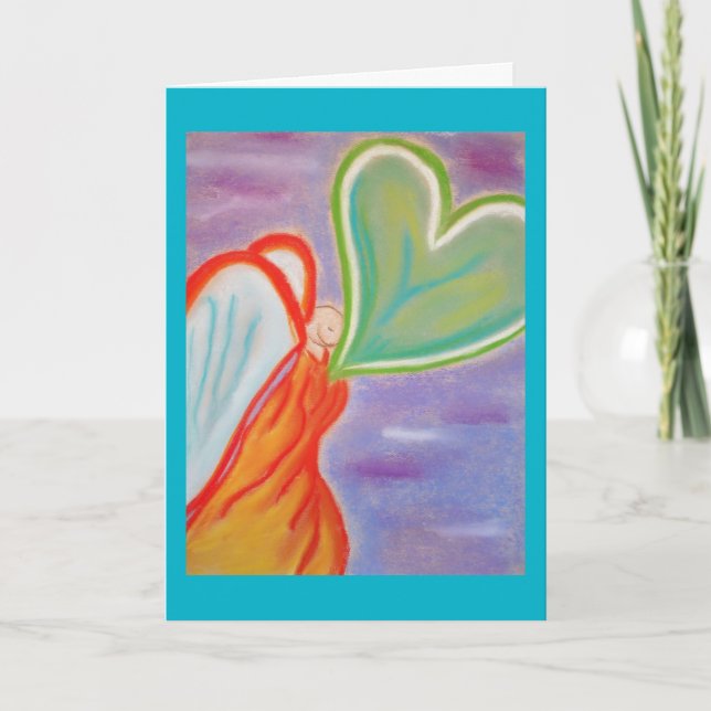 Angel walking greeting card (Front)