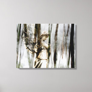 Angel Walks Through Winter Wrapped Canvas